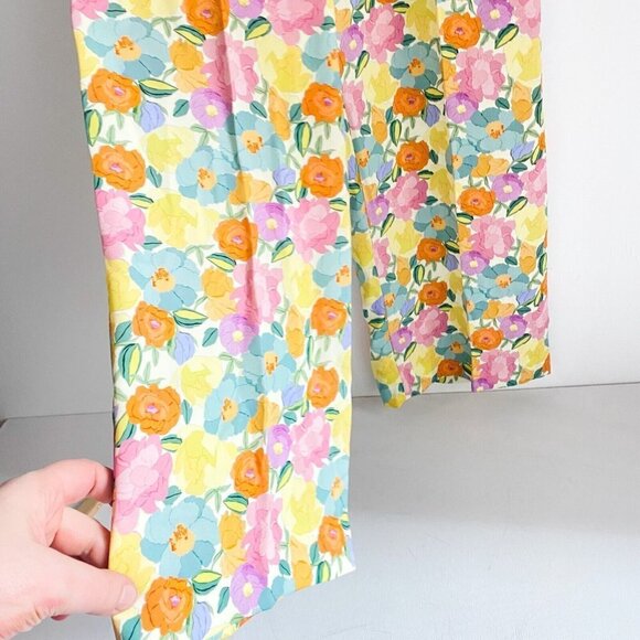 NWT Zara Soft  Colours Ester Floral Wide Leg High Waist Pants S - Picture 6 of 8
